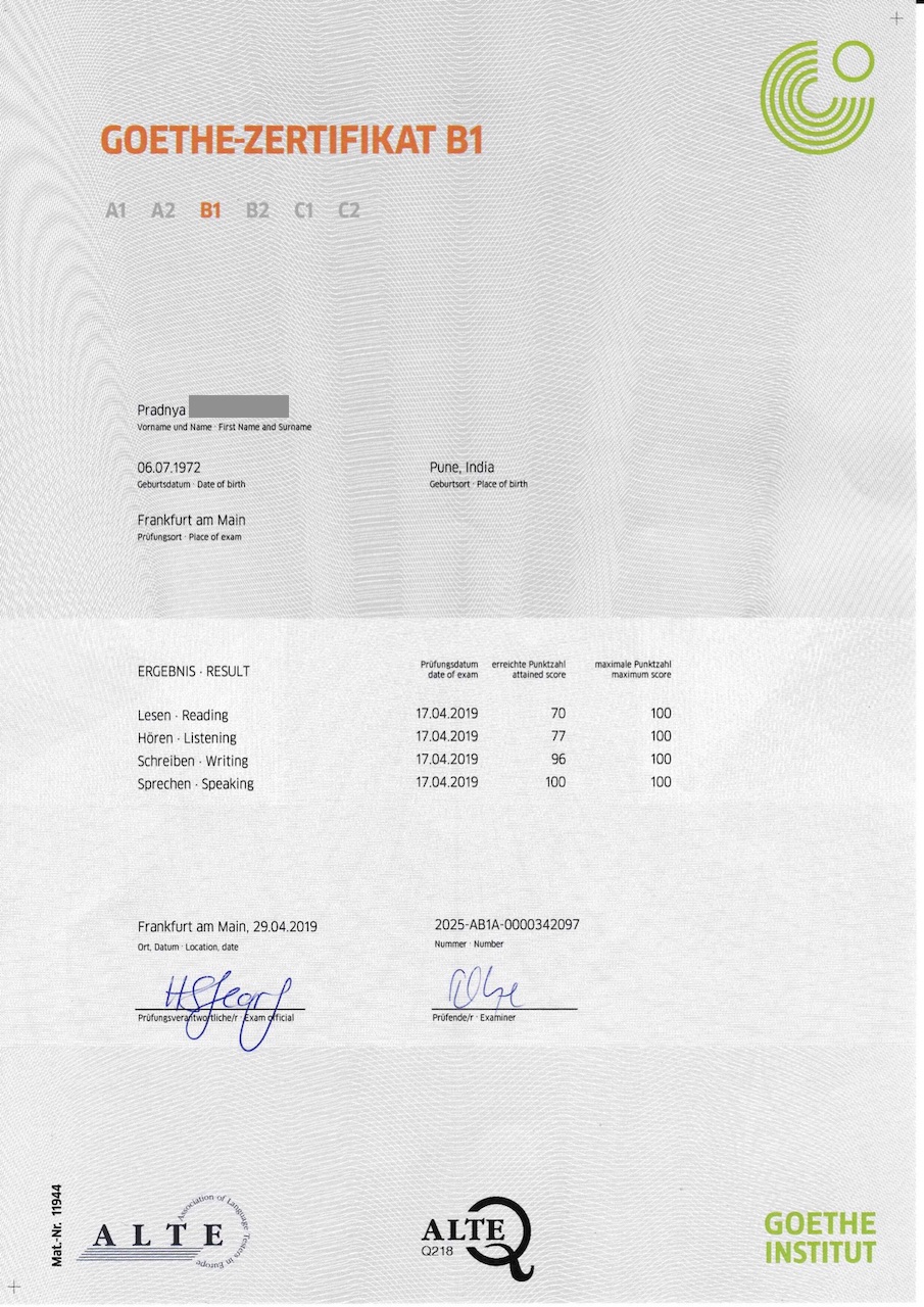 How Pradnya Went From Too Busy To Learn To Passing Her B1 Goethe Exam With A 100 Score In Speaking Herr Professor